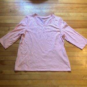 Coral Bay rhinestone appliqué T shirt L